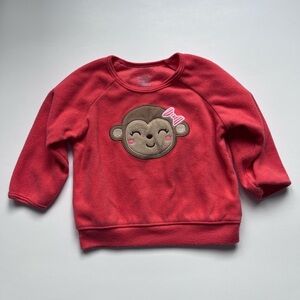 Carter's Red Sweatshirt with Monkey Design